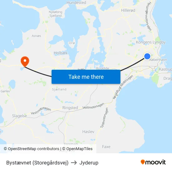 Bystævnet (Storegårdsvej) to Jyderup map