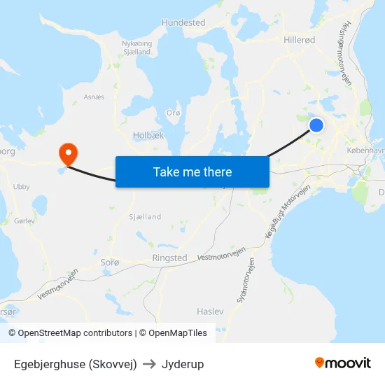 Egebjerghuse (Skovvej) to Jyderup map