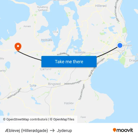 Æblevej (Hillerødgade) to Jyderup map