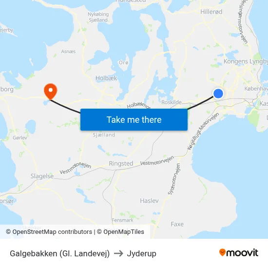 Galgebakken (Gl. Landevej) to Jyderup map