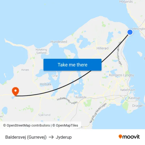 Baldersvej (Gurrevej) to Jyderup map
