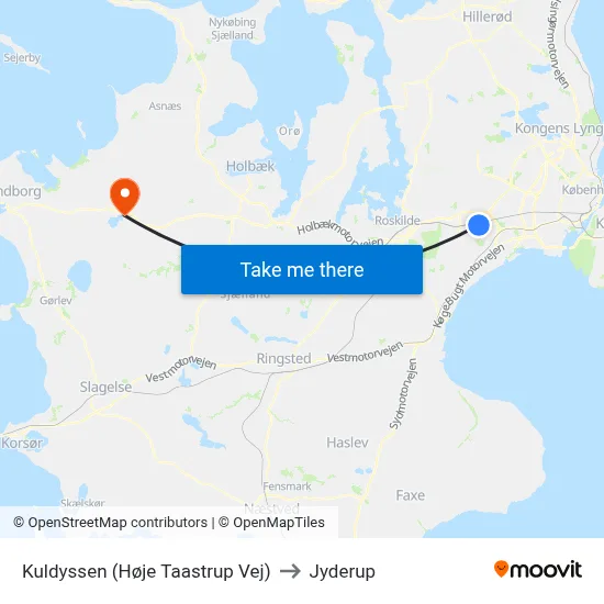 Kuldyssen (Høje Taastrup Vej) to Jyderup map