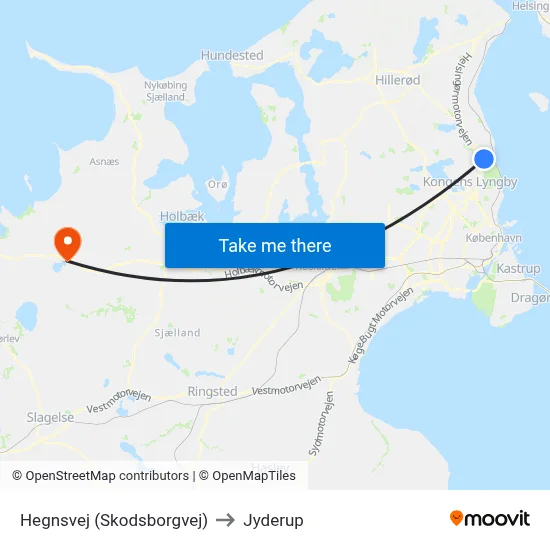 Hegnsvej (Skodsborgvej) to Jyderup map