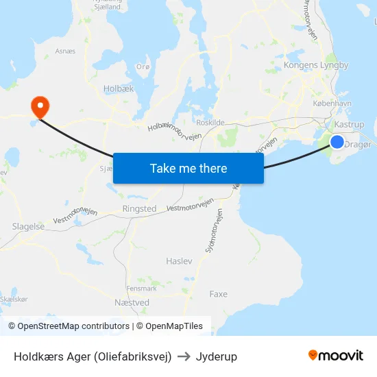 Holdkærs Ager (Oliefabriksvej) to Jyderup map