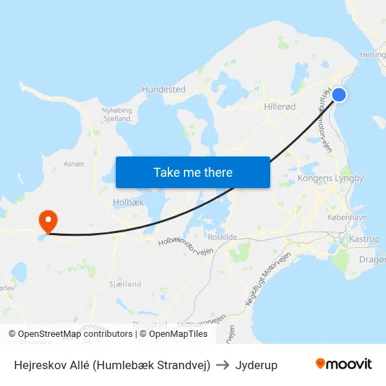 Hejreskov Allé (Humlebæk Strandvej) to Jyderup map
