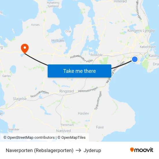 Naverporten (Rebslagerporten) to Jyderup map