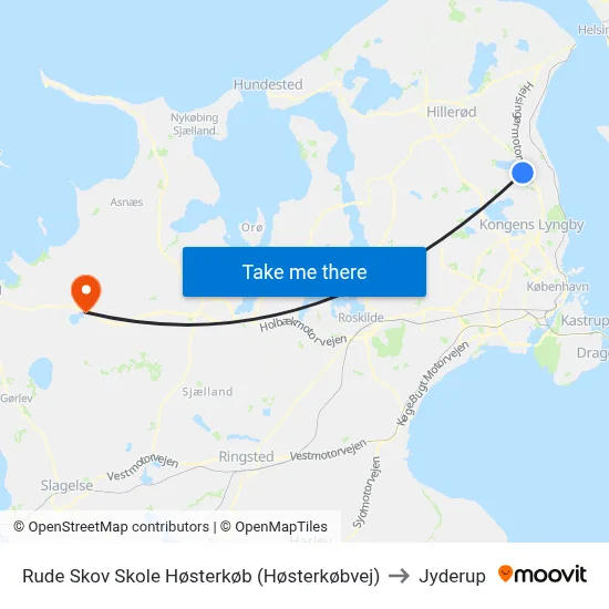 Rude Skov Skole Høsterkøb (Høsterkøbvej) to Jyderup map