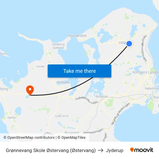 Grønnevang Skole Østervang (Østervang) to Jyderup map