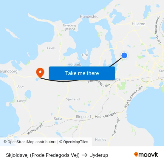 Skjoldsvej (Frode Fredegods Vej) to Jyderup map