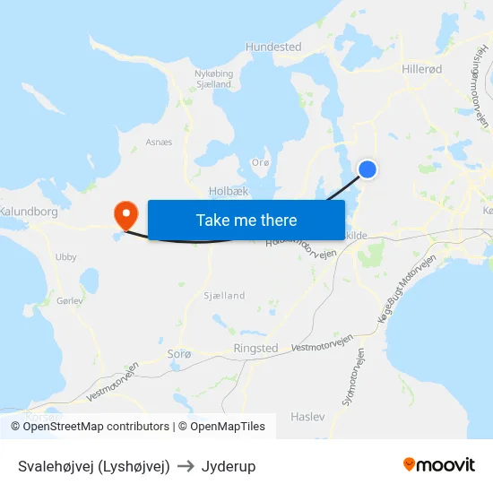 Svalehøjvej (Lyshøjvej) to Jyderup map