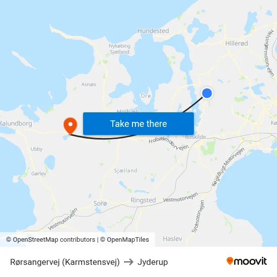 Rørsangervej (Karmstensvej) to Jyderup map
