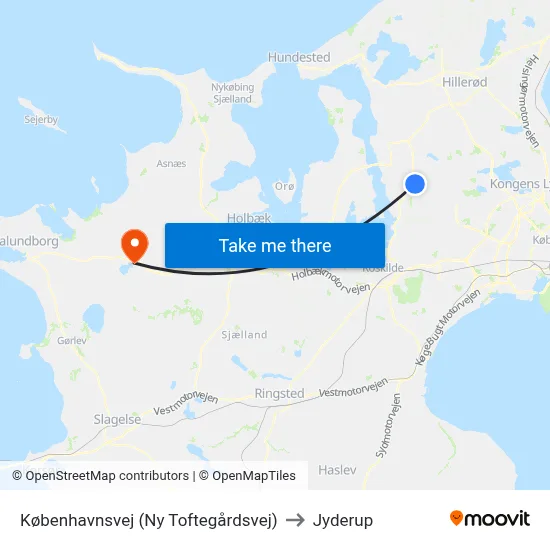 Københavnsvej (Ny Toftegårdsvej) to Jyderup map