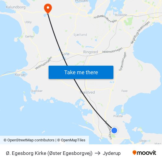 Ø. Egesborg Kirke (Øster Egesborgvej) to Jyderup map
