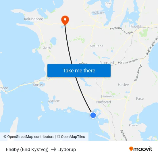 Enøby (Enø Kystvej) to Jyderup map