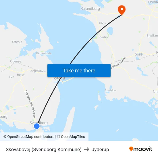 Skovsbovej (Svendborg Kommune) to Jyderup map
