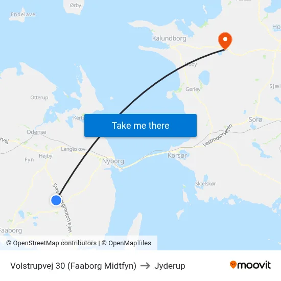 Volstrupvej 30 (Faaborg Midtfyn) to Jyderup map