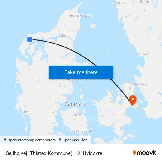 Sejlhøjvej (Thisted Kommune) to Hvidovre map