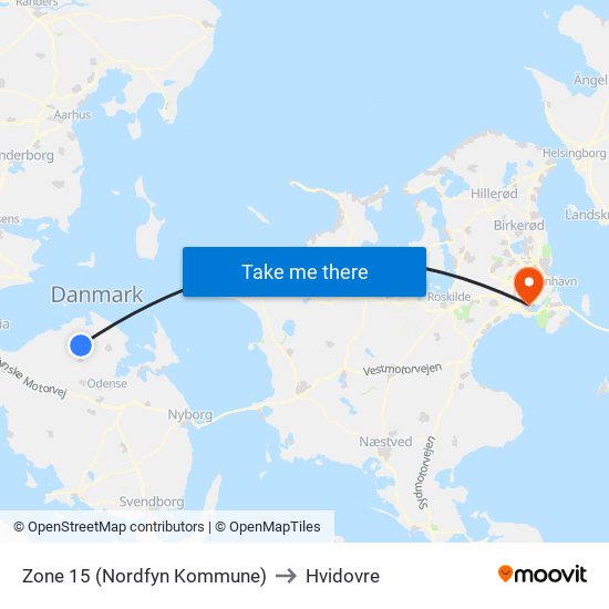 Zone 15 (Nordfyn Kommune) to Hvidovre map