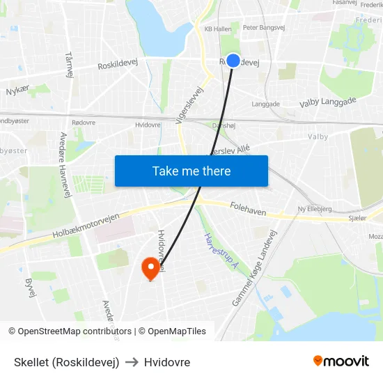 Skellet (Roskildevej) to Hvidovre map