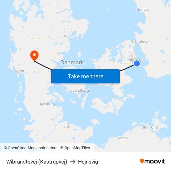 Wibrandtsvej (Kastrupvej) to Hejnsvig map
