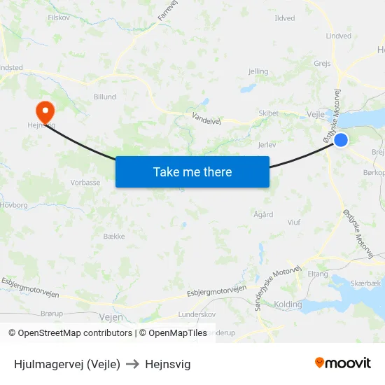 Hjulmagervej (Vejle) to Hejnsvig map