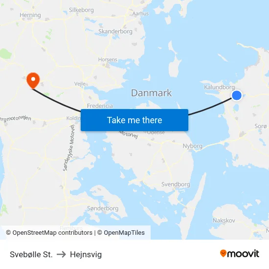 Svebølle St. to Hejnsvig map