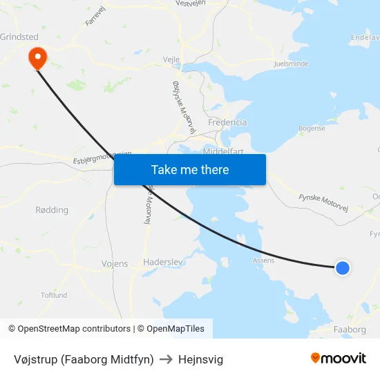 Vøjstrup (Faaborg Midtfyn) to Hejnsvig map
