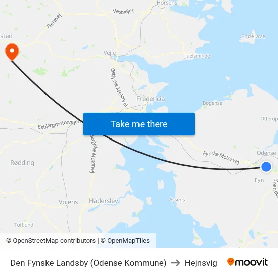 Den Fynske Landsby (Odense Kommune) to Hejnsvig map