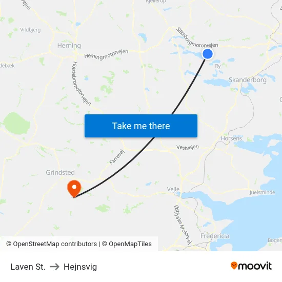 Laven St. to Hejnsvig map