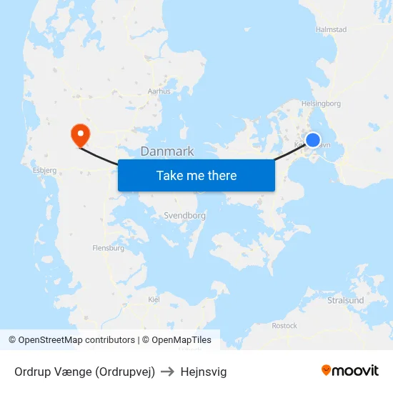 Ordrup Vænge (Ordrupvej) to Hejnsvig map