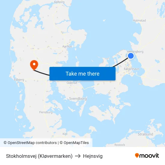 Stokholmsvej (Kløvermarken) to Hejnsvig map