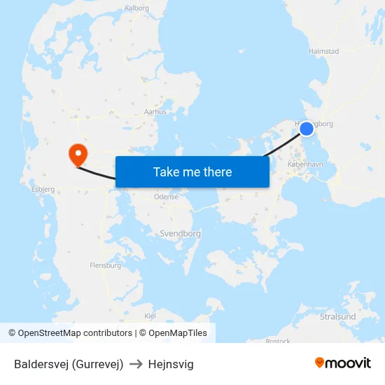 Baldersvej (Gurrevej) to Hejnsvig map