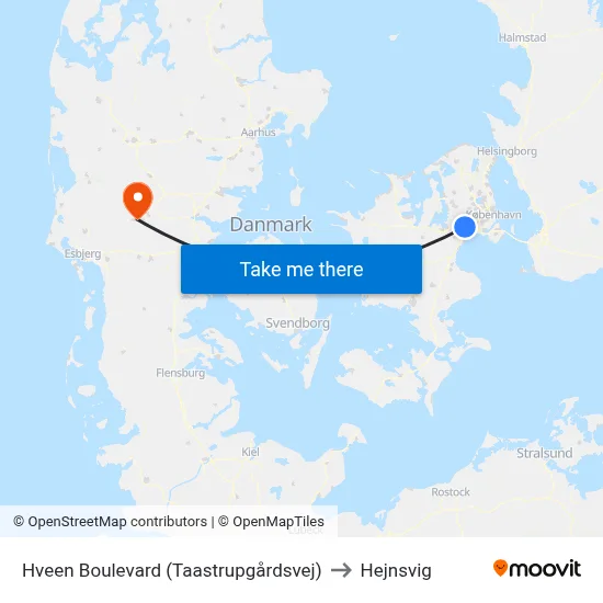 Hveen Boulevard (Taastrupgårdsvej) to Hejnsvig map