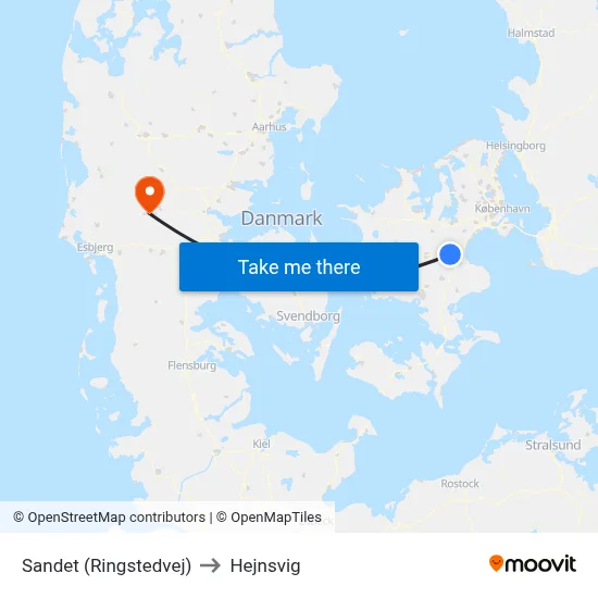 Sandet (Ringstedvej) to Hejnsvig map