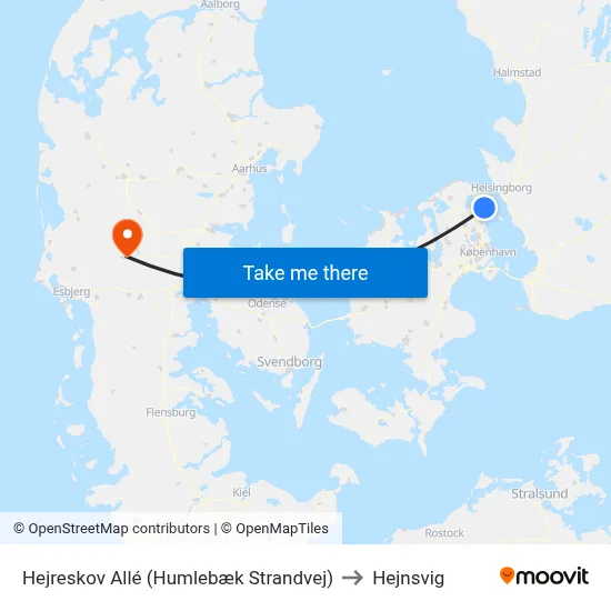 Hejreskov Allé (Humlebæk Strandvej) to Hejnsvig map