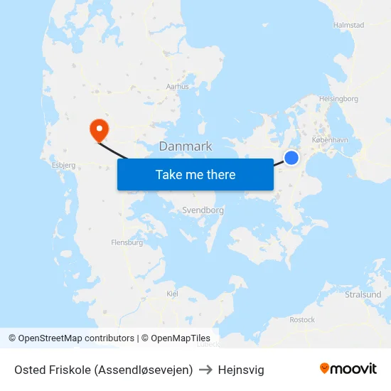 Osted Friskole (Assendløsevejen) to Hejnsvig map