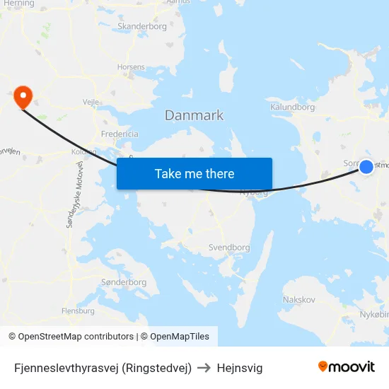 Fjenneslevthyrasvej (Ringstedvej) to Hejnsvig map