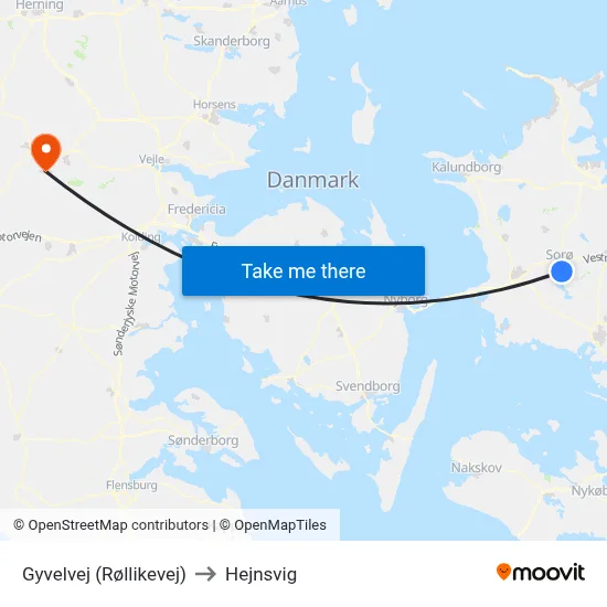 Gyvelvej (Røllikevej) to Hejnsvig map