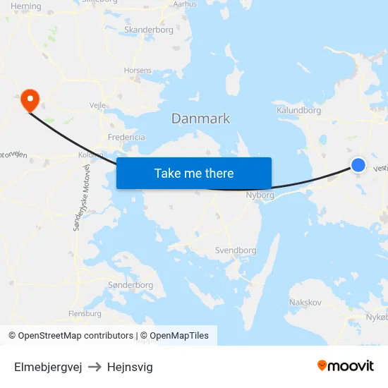 Elmebjergvej to Hejnsvig map