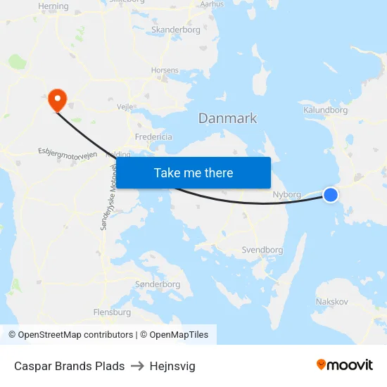 Caspar Brands Plads to Hejnsvig map