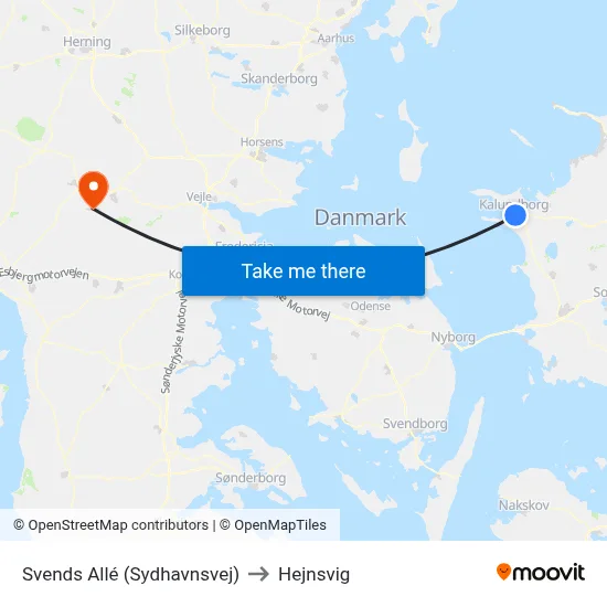 Svends Allé (Sydhavnsvej) to Hejnsvig map