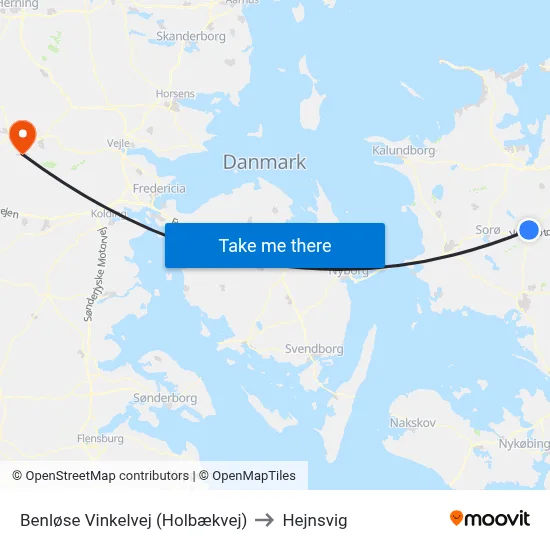 Benløse Vinkelvej (Holbækvej) to Hejnsvig map