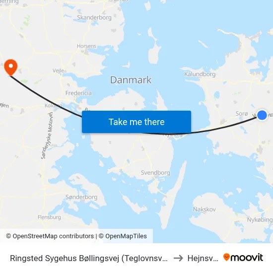 Ringsted Sygehus Bøllingsvej (Teglovnsvej) to Hejnsvig map