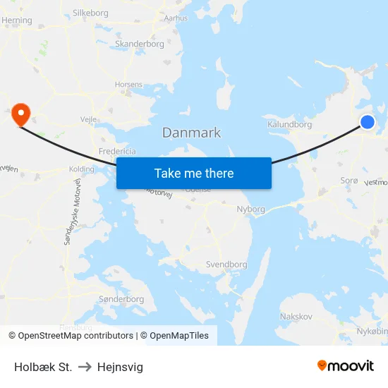 Holbæk St. to Hejnsvig map