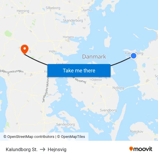 Kalundborg St. to Hejnsvig map