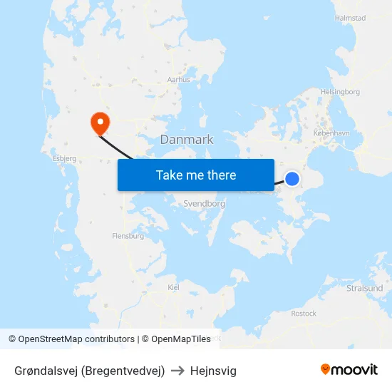 Grøndalsvej (Bregentvedvej) to Hejnsvig map