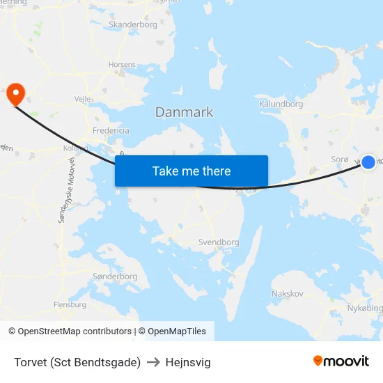 Torvet (Sct Bendtsgade) to Hejnsvig map