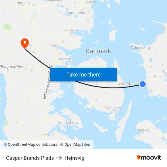 Caspar Brands Plads to Hejnsvig map