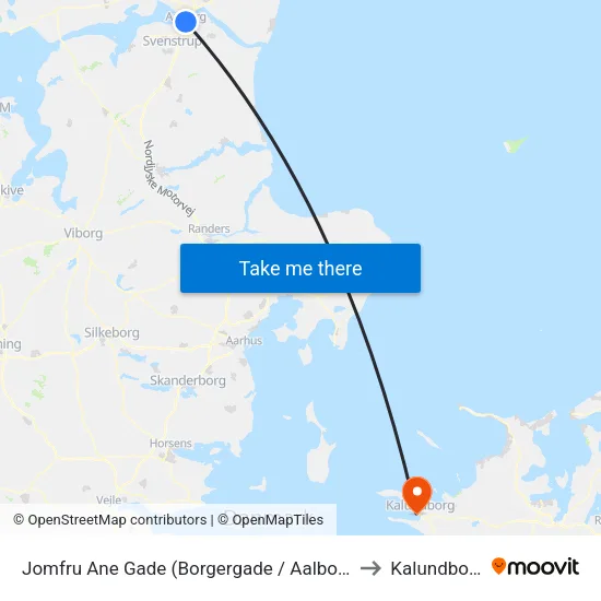 Jomfru Ane Gade (Borgergade / Aalborg) to Kalundborg map