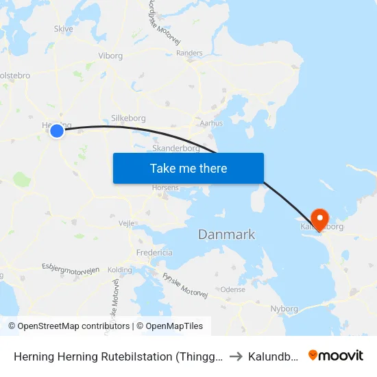 Herning Herning Rutebilstation (Thinggaard) to Kalundborg map